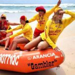 Point Lookout SLSC volunteers at the beach